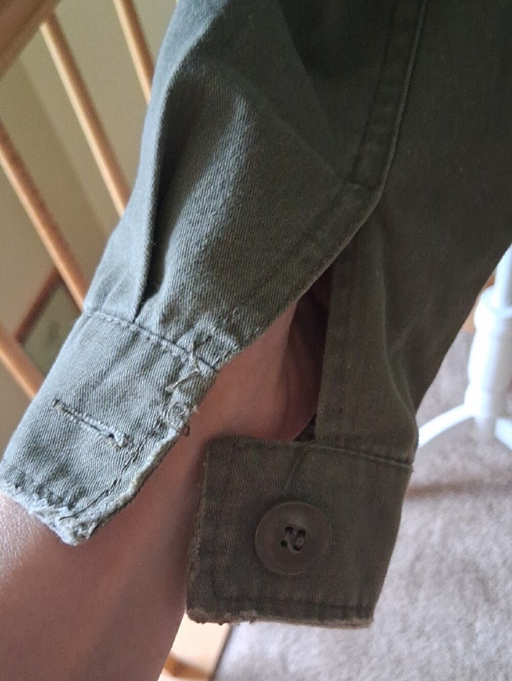 Maurices Olive Green Utility Jacket with Floral Embroidery And ACDC Design - Picture 8 of 16